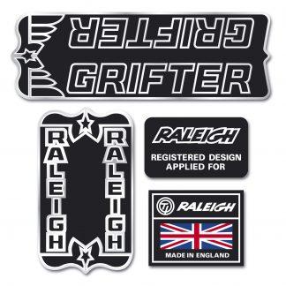 Raleigh Grifter Silver Decal Set