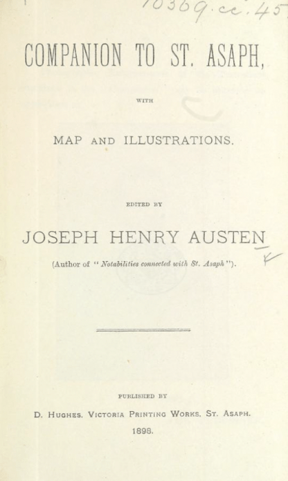 Companion to St. Asaph 1898 Cover